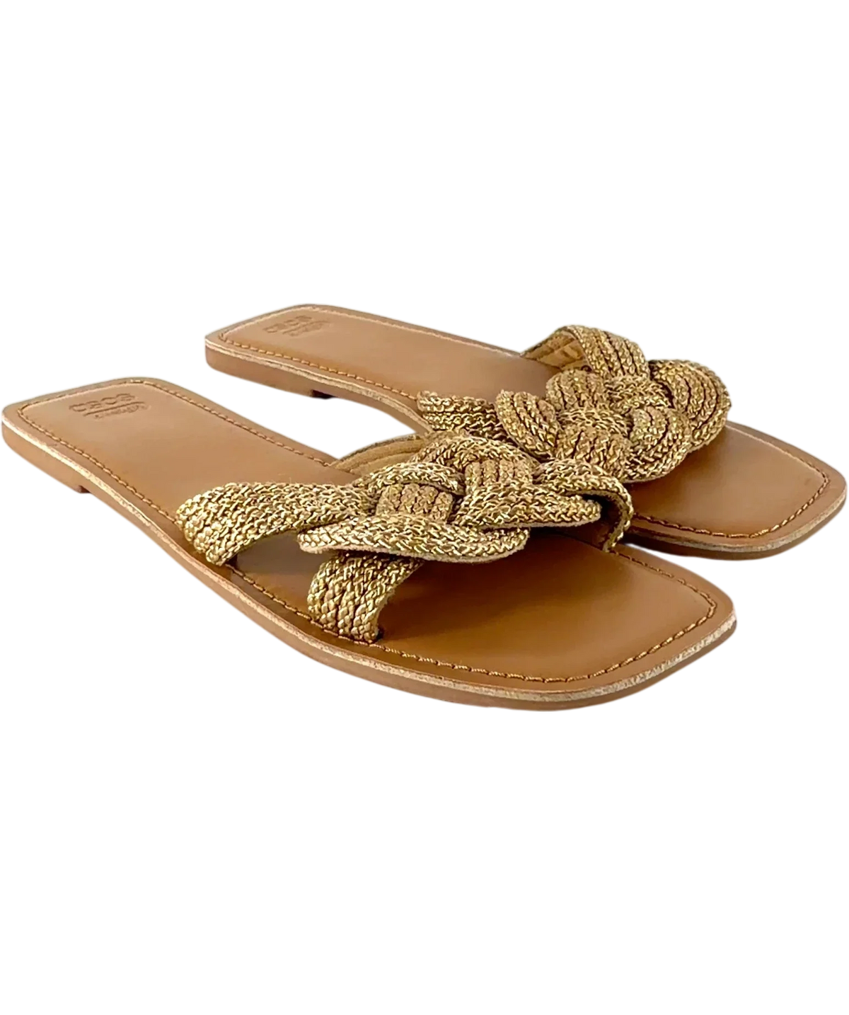 ASOS Beige braided flat sandals, size UK 8 EU 41 👠 — front