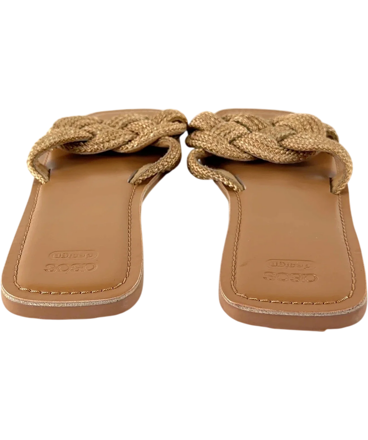ASOS Beige braided flat sandals, size UK 8 EU 41 👠 — back