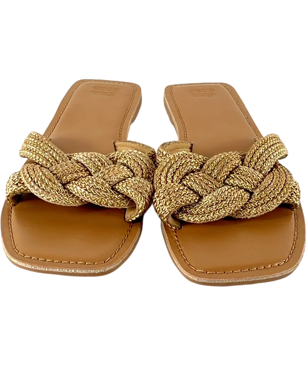 ASOS Beige braided flat sandals, size UK 8 EU 41 👠 — detail