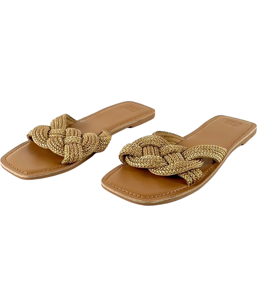 ASOS Beige braided flat sandals, size UK 8 EU 41 👠 — label