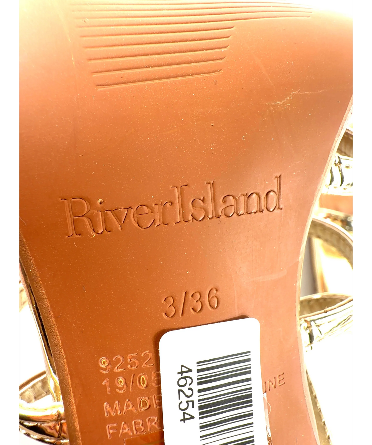 River Island gold Colour, size UK 3 EU 36 👠 — care label