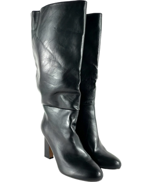 Slouchy Black Knee High Boots UK 8 EU 41