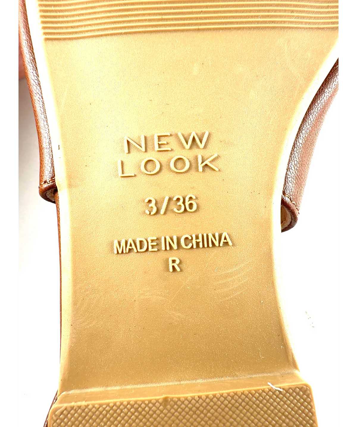 New Look Brown Wide Fit Tan Faux Leather Bow Front Slingback Flats, size UK 3 EU 36 👠 — additional view