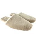 M&S Beige Faux Fur Back Tab Mule Slippers, size UK 8 EU 41 👠 — front