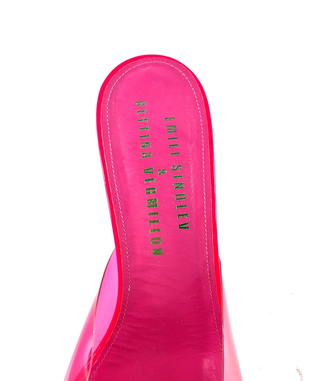 Emili Sindlev x Bettina Vermillon Pink Britney Wedge Mules, size UK 5 EU 38 👠 — care label