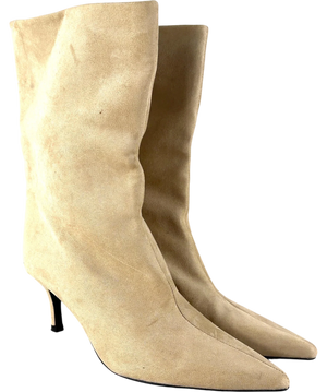 Lefties Beige Pointed Slouchy Boots UK 5 EU 38