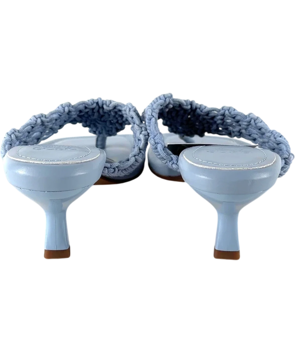 ASOS Blue Hawaii weave toe thong kitten heeled sandals, size UK 4 EU 37 👠 — back