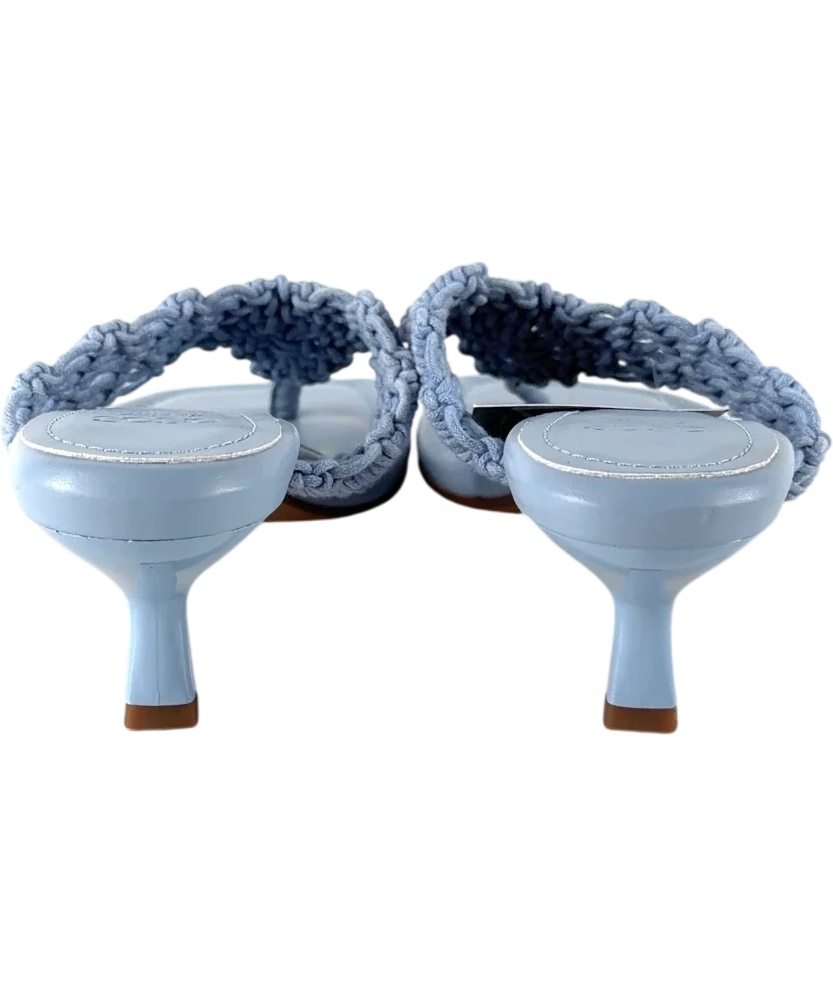 ASOS Blue Hawaii weave toe thong kitten heeled sandals, size UK 4 EU 37 👠 — back