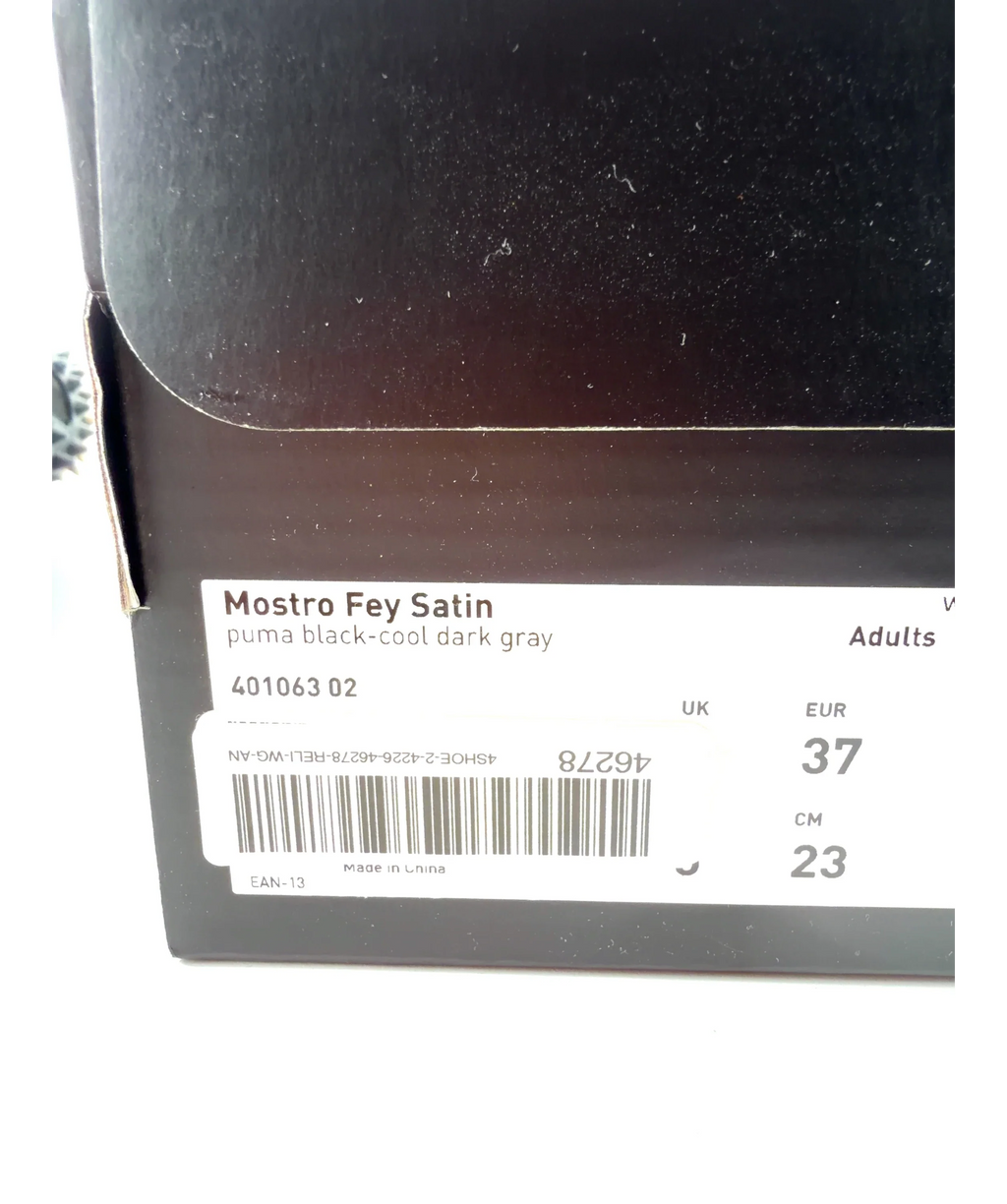 Puma Black Mostro Fey Satin Sneakers Women, size UK 4 EU 37 👠 — additional view