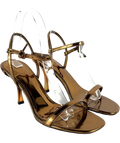 H&M bronze Heeled Strappy Sandals, size UK 4 EU 37 👠 — front