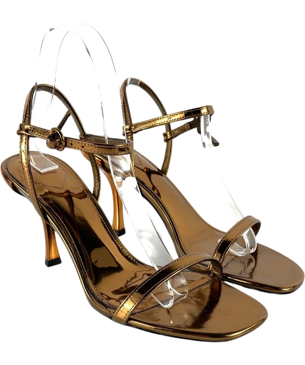 H&M bronze Heeled Strappy Sandals, size UK 4 EU 37 👠 — front