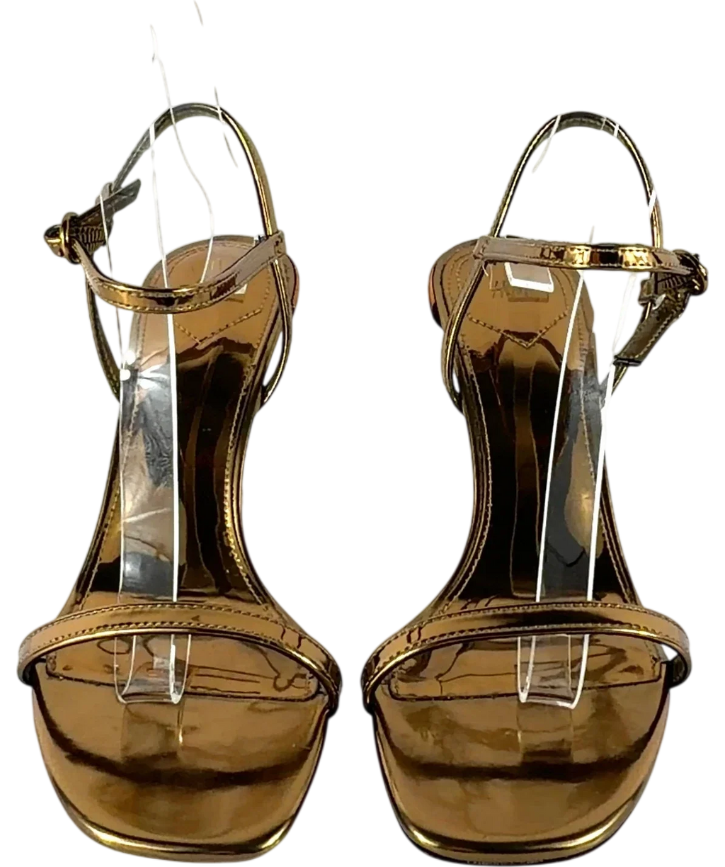 H&M bronze Heeled Strappy Sandals, size UK 4 EU 37 👠 — detail