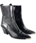 Warehouse Black Premium Real Leather Toe Cap Western Boot, size UK 8 EU 41 👠 — front