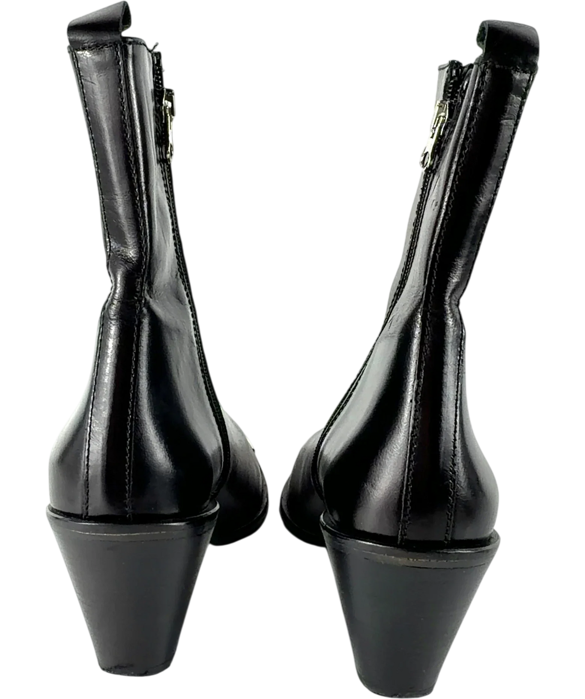 Warehouse Black Premium Real Leather Toe Cap Western Boot, size UK 8 EU 41 👠 — back
