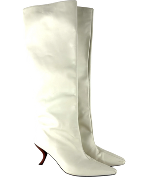 Gia Borghini x Rosie Huntington-Whiteley "Rosie" White Knee High Boots  UK 7