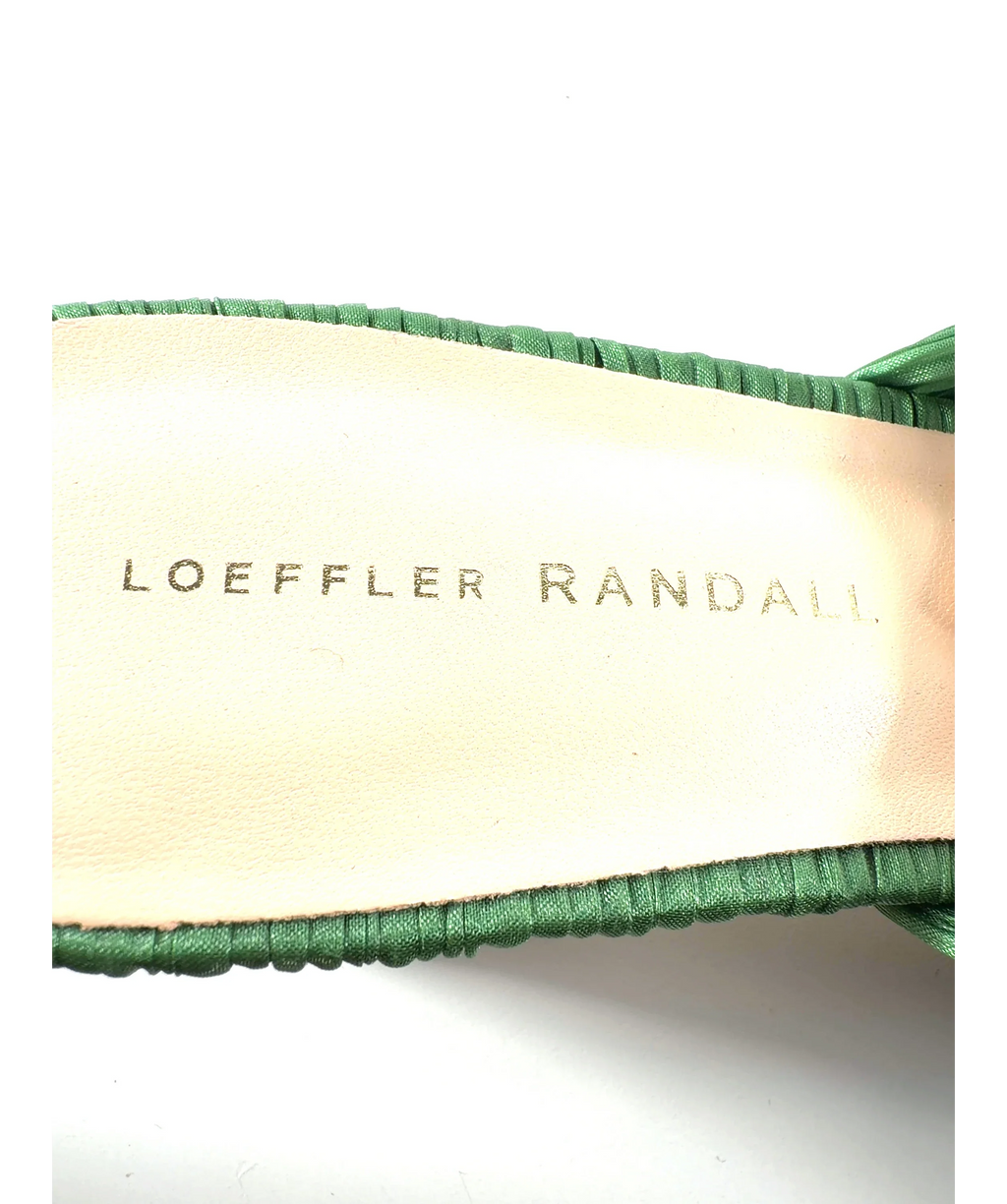 Loeffler Randall Green Emilia Pleated Knot Mule, size UK 6 EU 39 👠 — care label