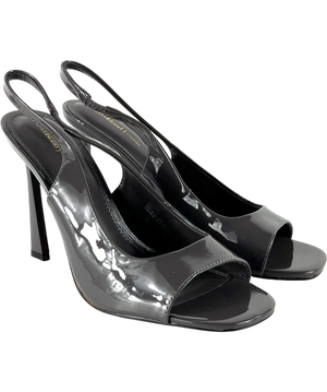 River Island Grey Patent Slingback Heel UK 8