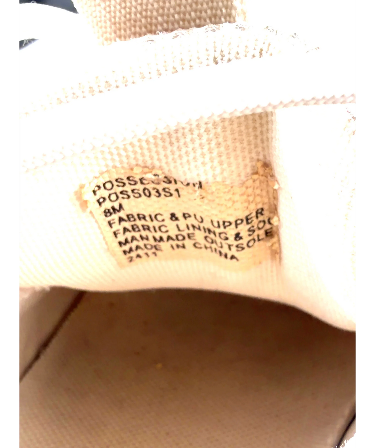 STEVE MADDEN Beige Possession, size UK 6 EU 39 👠 — fabric detail