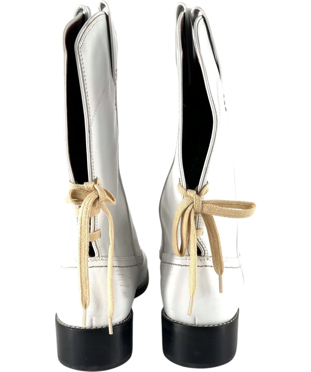 See by Chloé White Annika White Leather Western Boots, size UK 8 EU 41 👠 — back