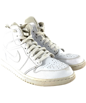 Nike Air Jordan 1 Mid "Triple White"UK 8 EU 42