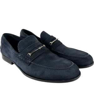Gucci Navy SuedeHorsebit Loafers UK 10 EU 44