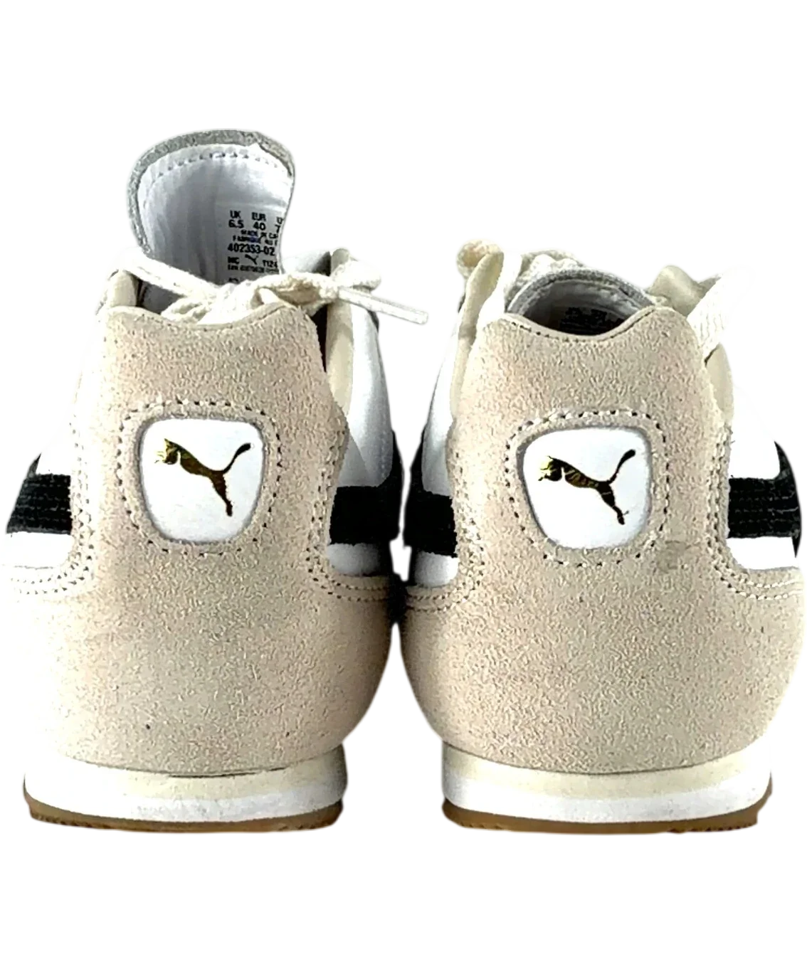 Puma White Arizona Retro, size UK 6 EU 40 👞 — back