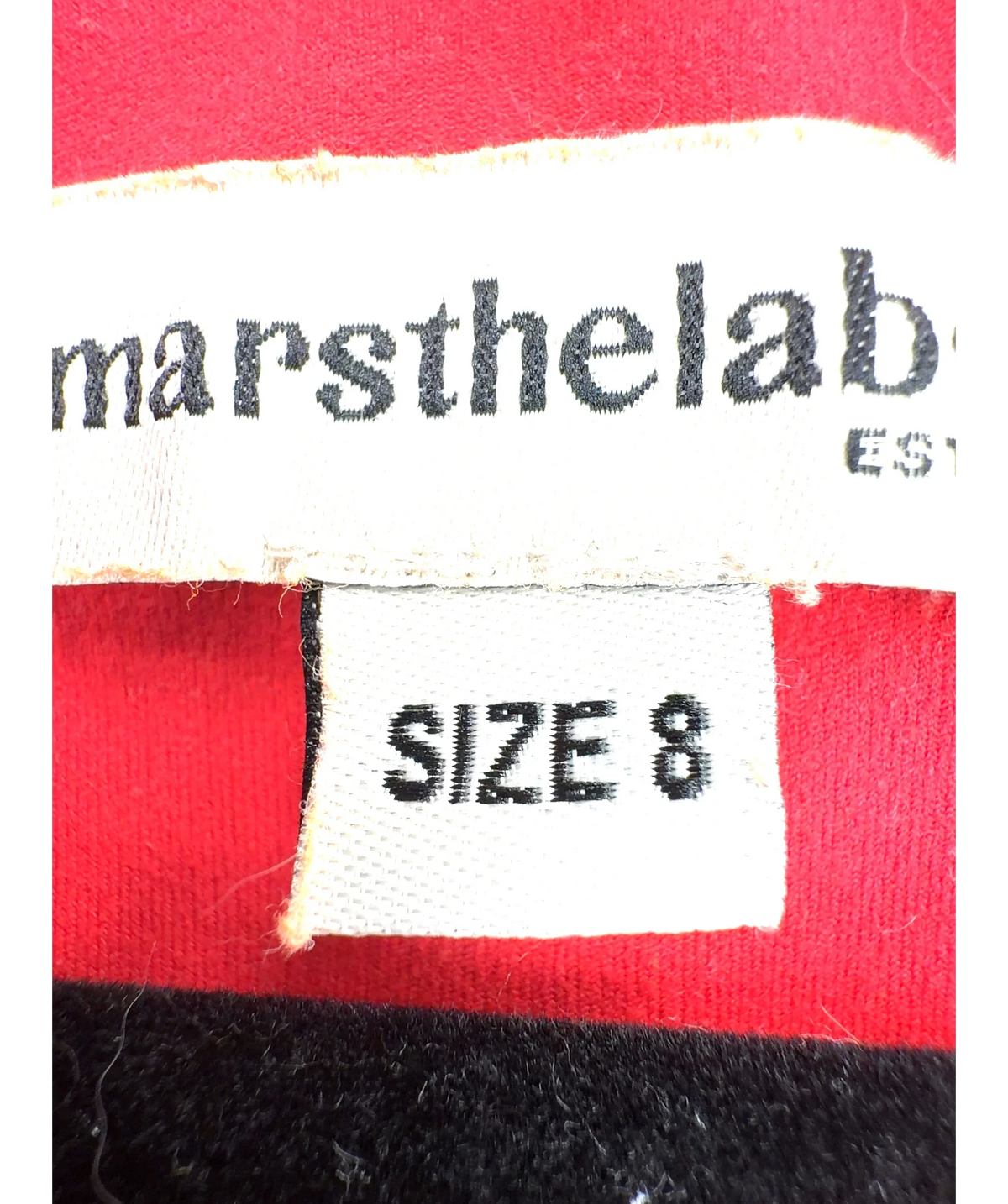 Mars the Label Red The Sculpt Vest Top, size UK 8 — care label