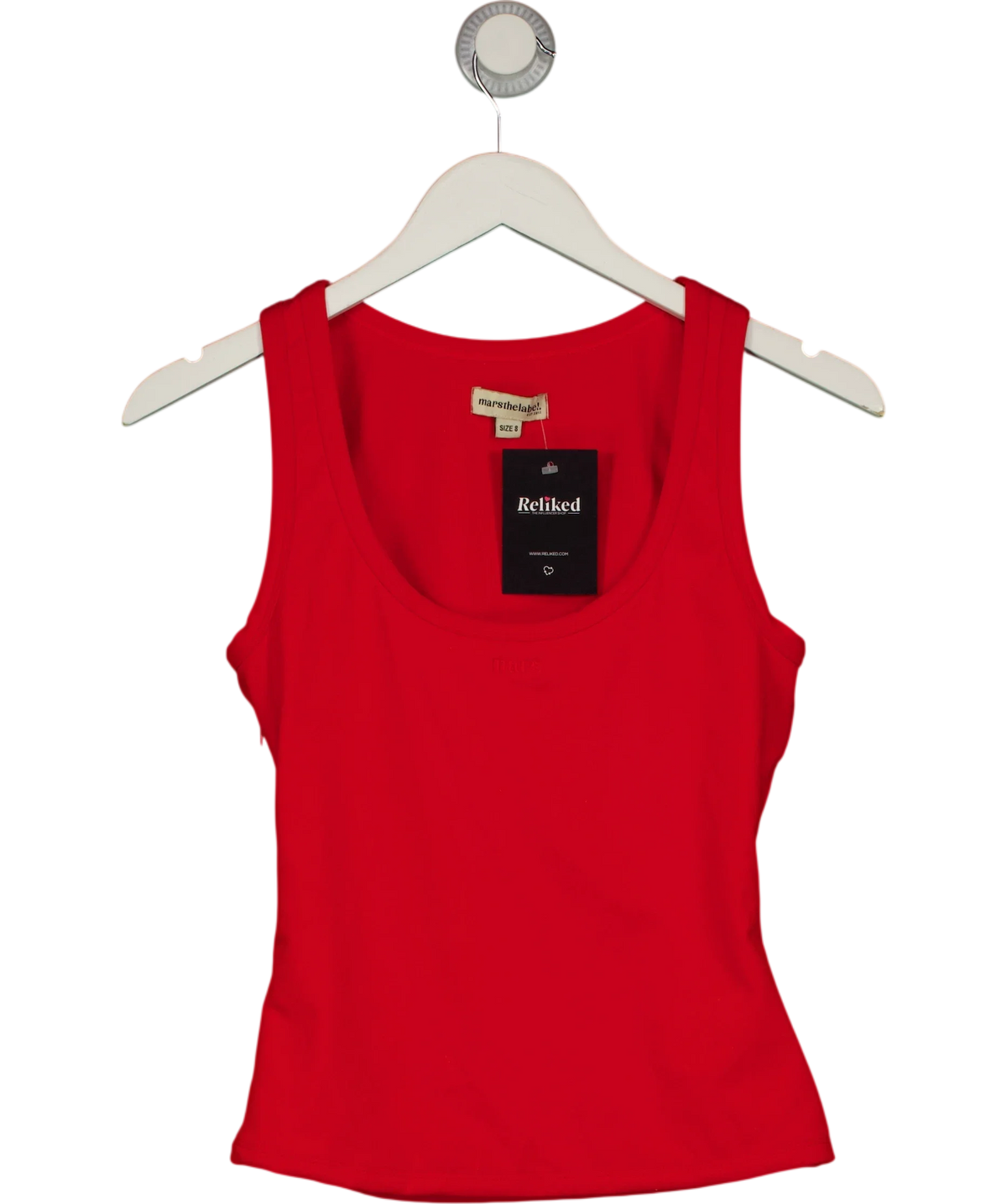 Mars the Label Red The Sculpt Vest Top, size UK 8 — front
