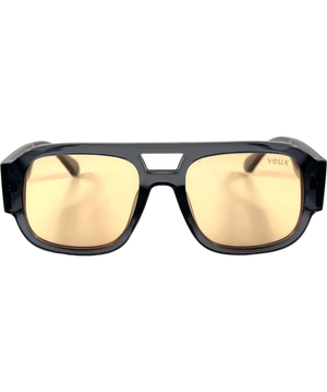 Veux Grey  / Amber Double Bridge Square Frames Sunglasses