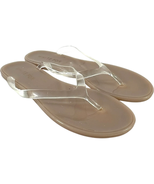 White Fox Dean Jelly Thong Beige  / Clear Flip Flop Sandal UK 6