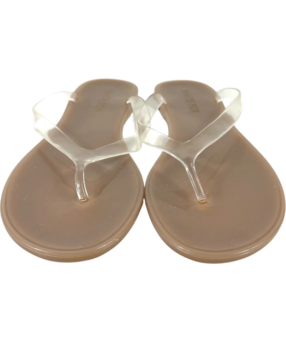 WHITE FOX Nude Dean Jelly Thong Sandals, size UK 6 EU 39 👠 — detail