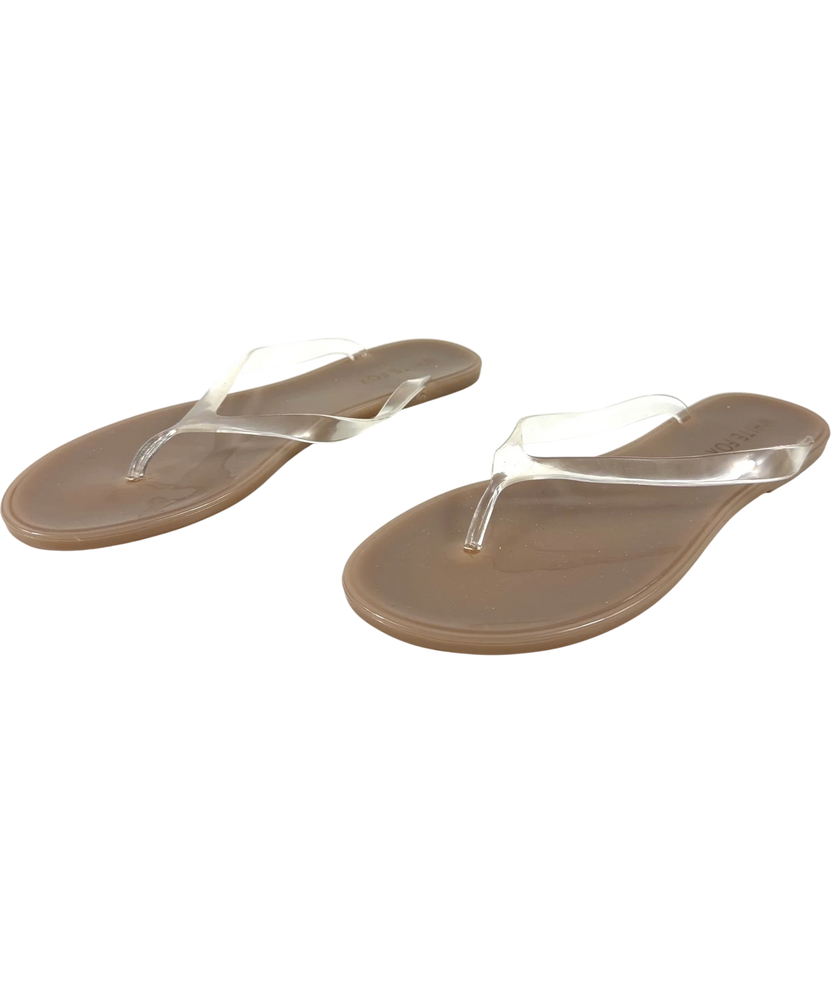 WHITE FOX Nude Dean Jelly Thong Sandals, size UK 6 EU 39 👠 — label