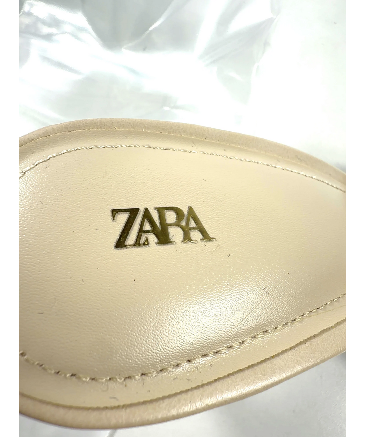 ZARA cream Heeled Mule Sandals, size UK 7 EU 40 👠 — care label
