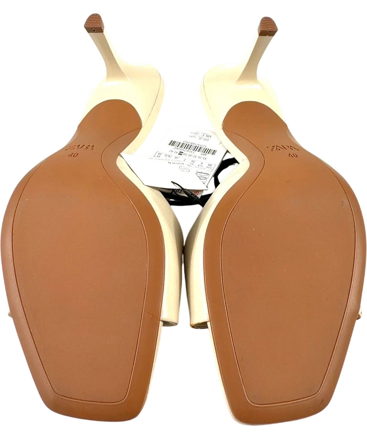 ZARA cream Heeled Mule Sandals, size UK 7 EU 40 👠 — view 8