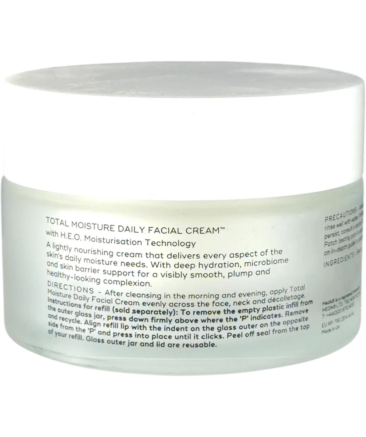 medik8 Total Moisture Daily Facial Cream, size 50ml — back