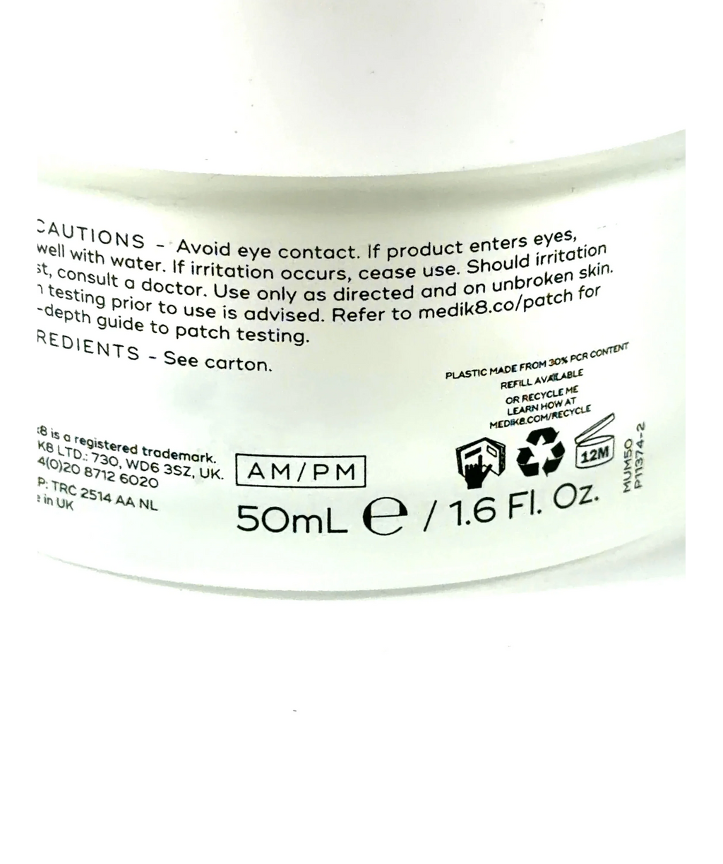 medik8 Total Moisture Daily Facial Cream, size 50ml — care label