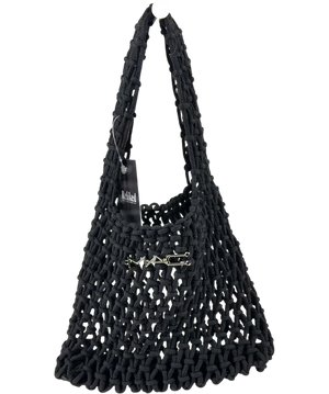 MAC Black And Metallic Shopper Handbag