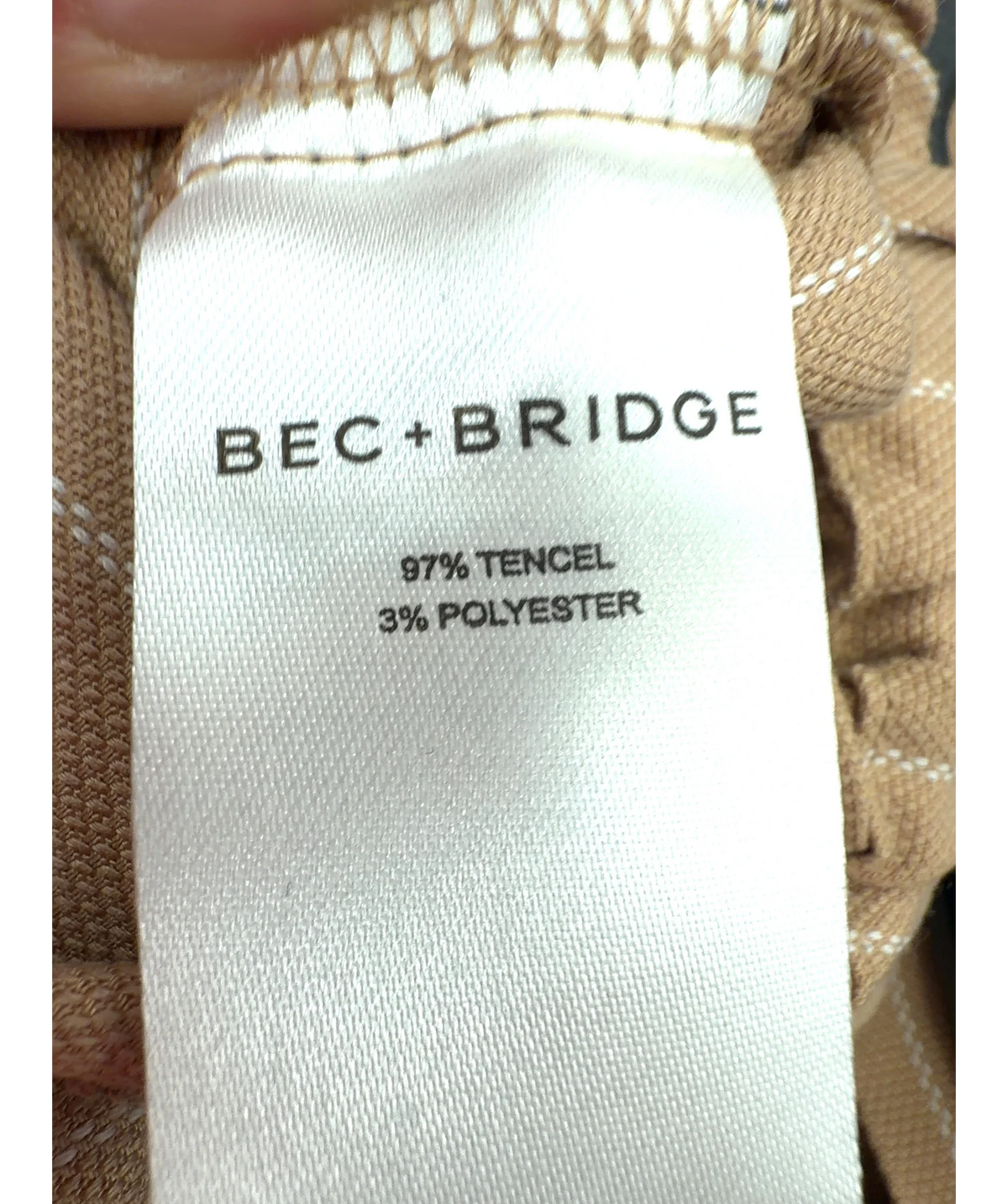 BEC+ BRIDGE camel Almeria Pant, size UK 10 — label