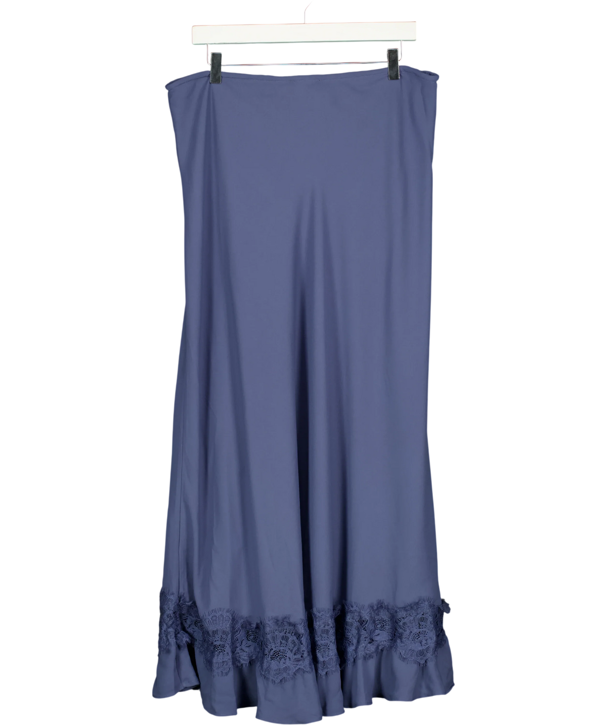 Bardot Blue Amari Lace Detail Maxi Skirt, size UK 10 — back