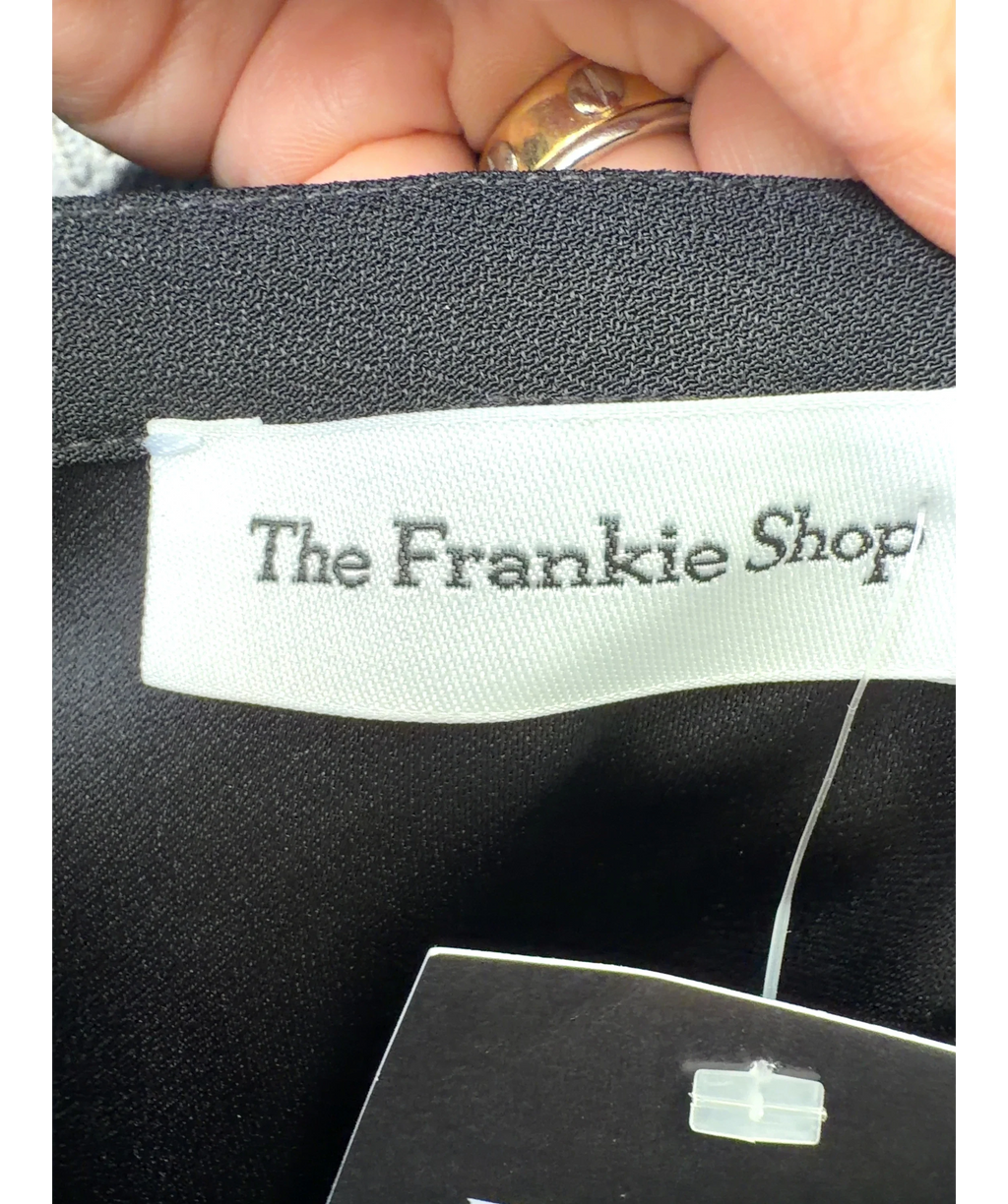 THE FRANKIE SHOP Black Judy Midi Skirt, size UK S — detail
