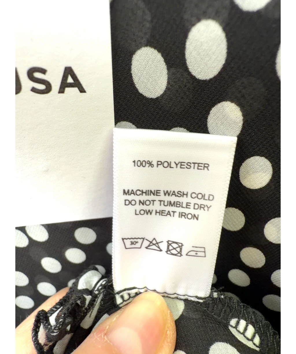 Susa Musa Black Meadow Skirt - Black Polka Dot, size UK M — label