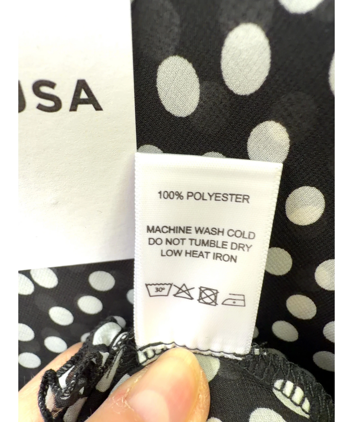 Susa Musa Black Meadow Skirt - Black Polka Dot, size UK M — label