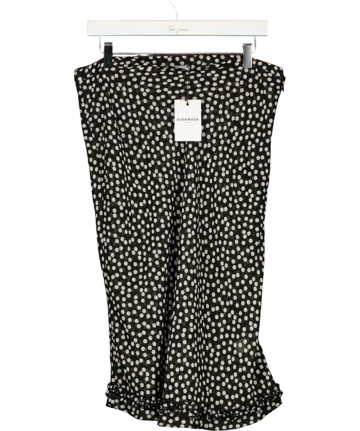 Susa Musa Black Meadow Skirt - Black Polka Dot, size UK M — front