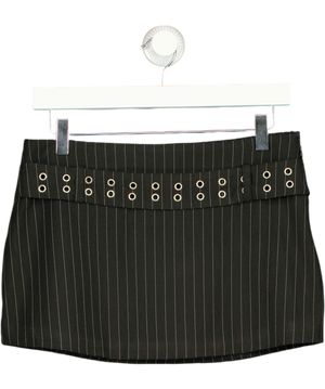 Outcast Black Pinstripe Kessia Eyelet detail Mini Skirt UK S