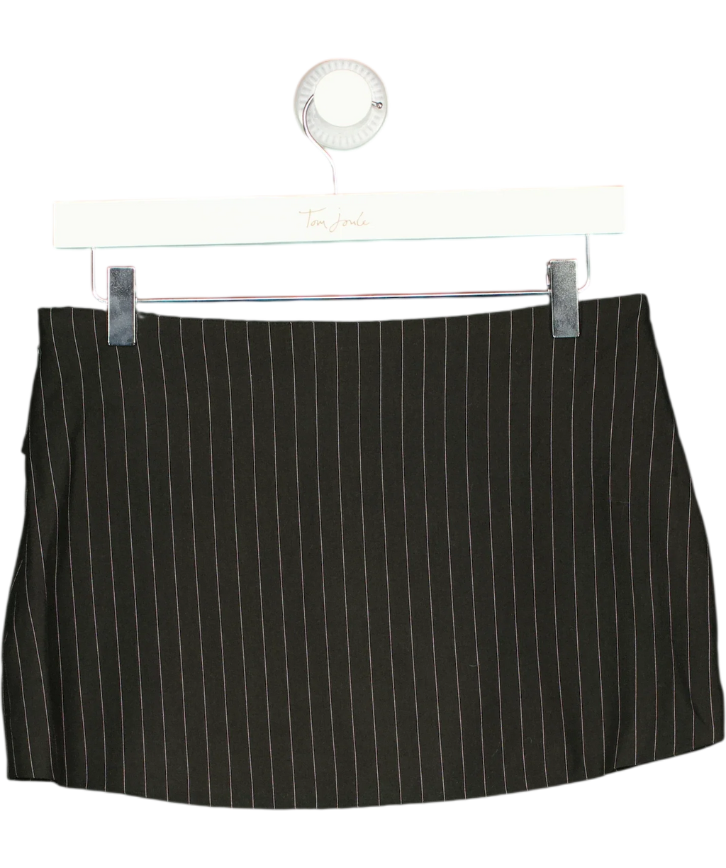 Outcast Black Pinstripe Kessia Eyelet detail Mini Skirt UK S — Back