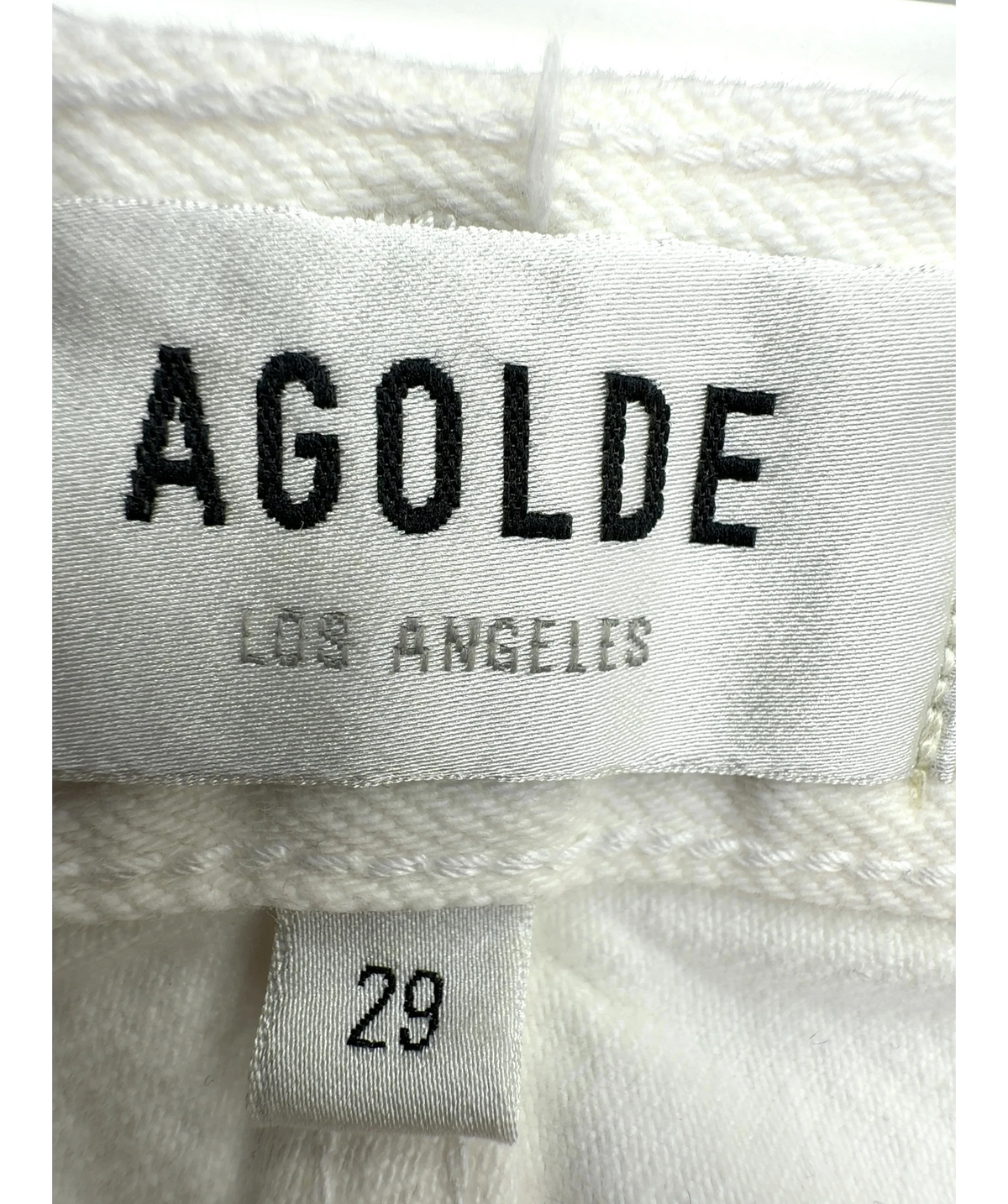 AGOLDE White Parker Vintage Cut-Off Short, size W29 — detail
