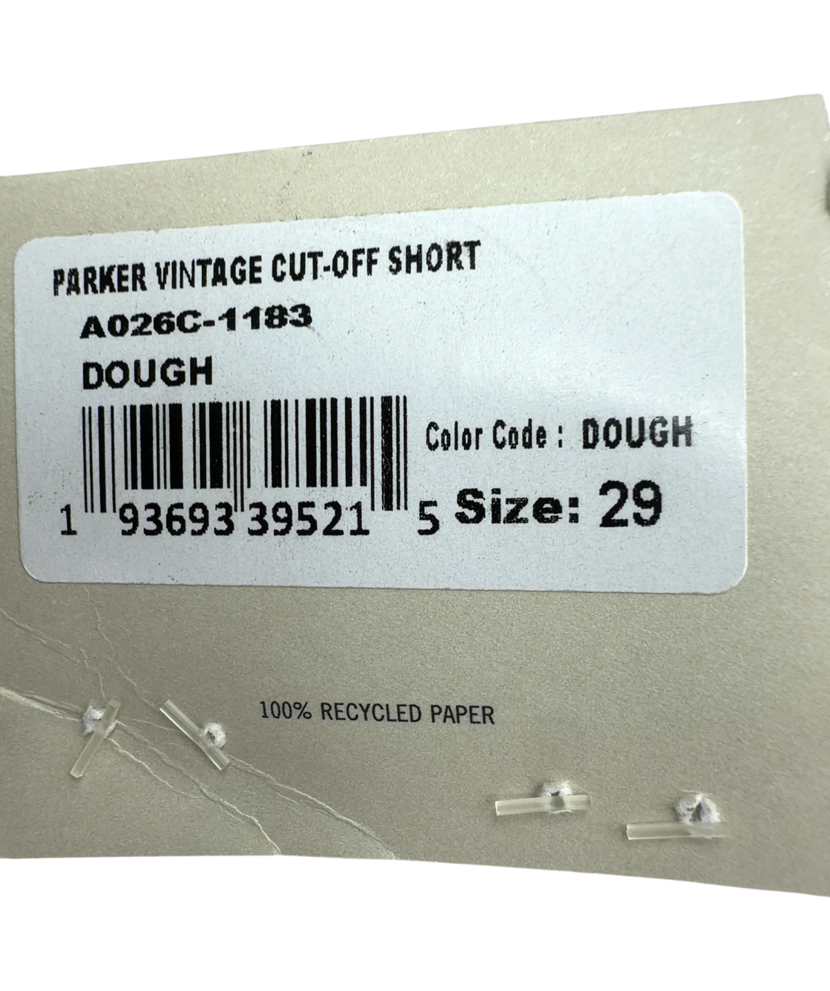 AGOLDE White Parker Vintage Cut-Off Short, size W29 — fabric detail