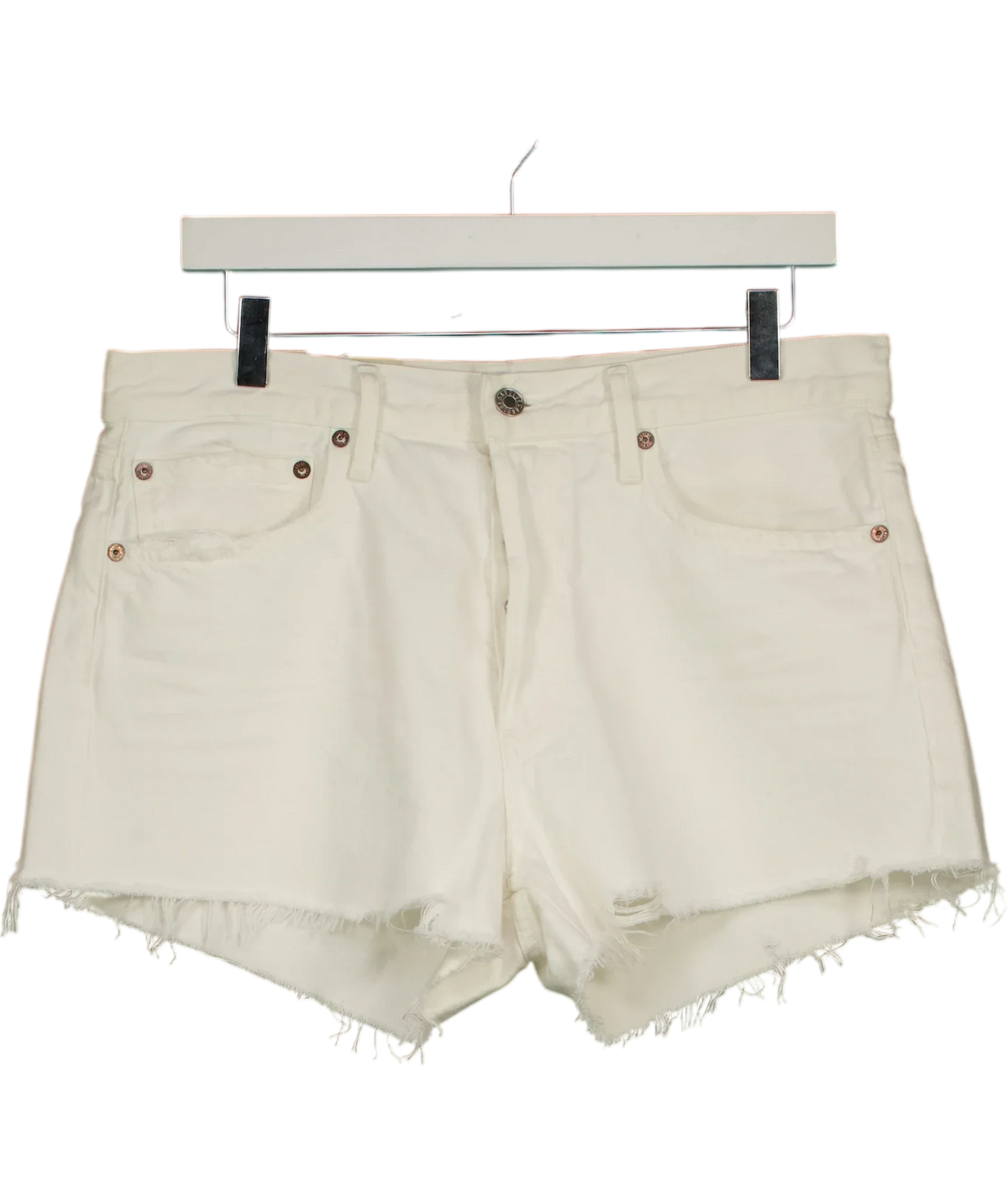 AGOLDE White Parker Vintage Cut-Off Short, size W29 — front