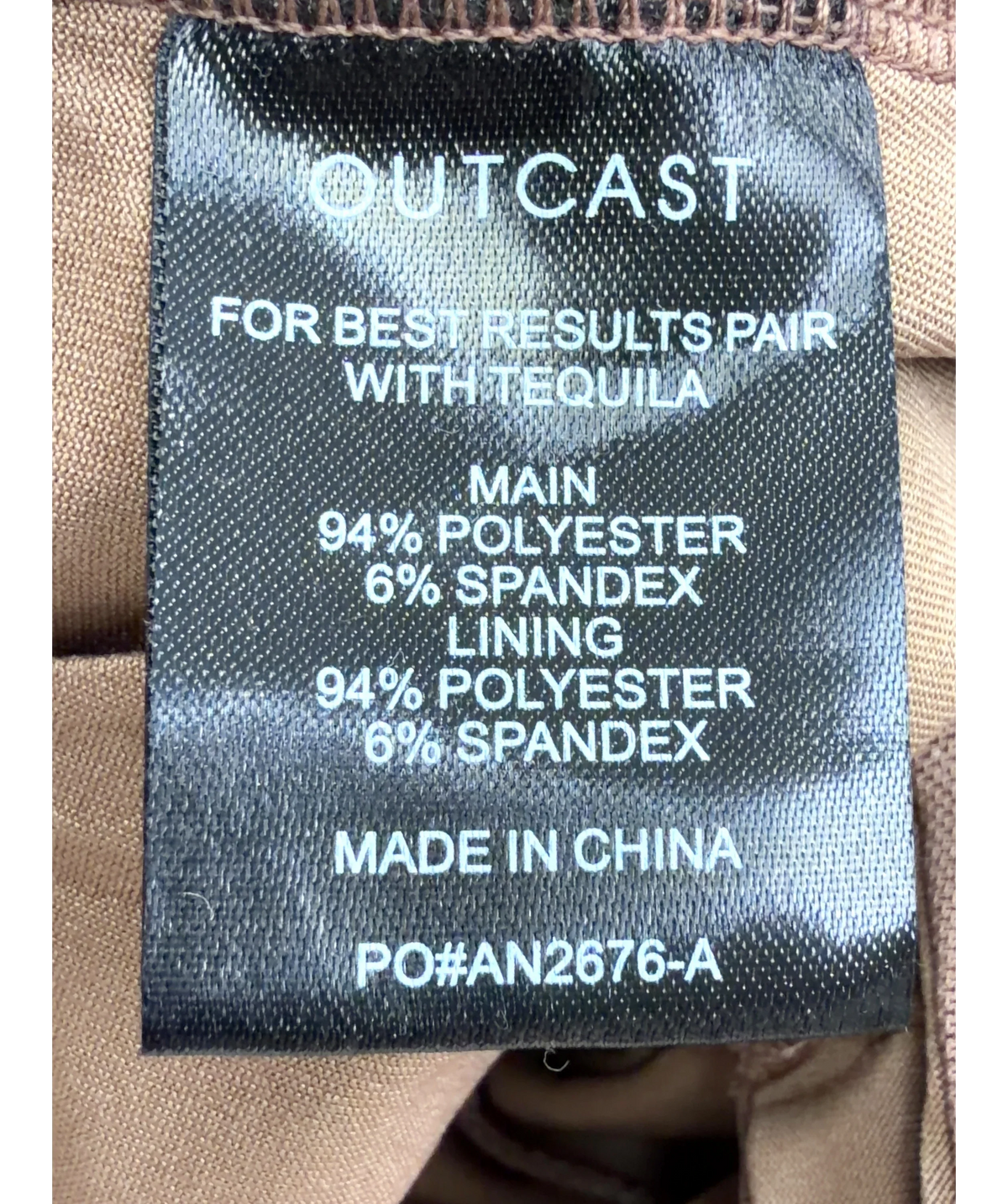 Outcast mocha Larnie pants, size UK S — label