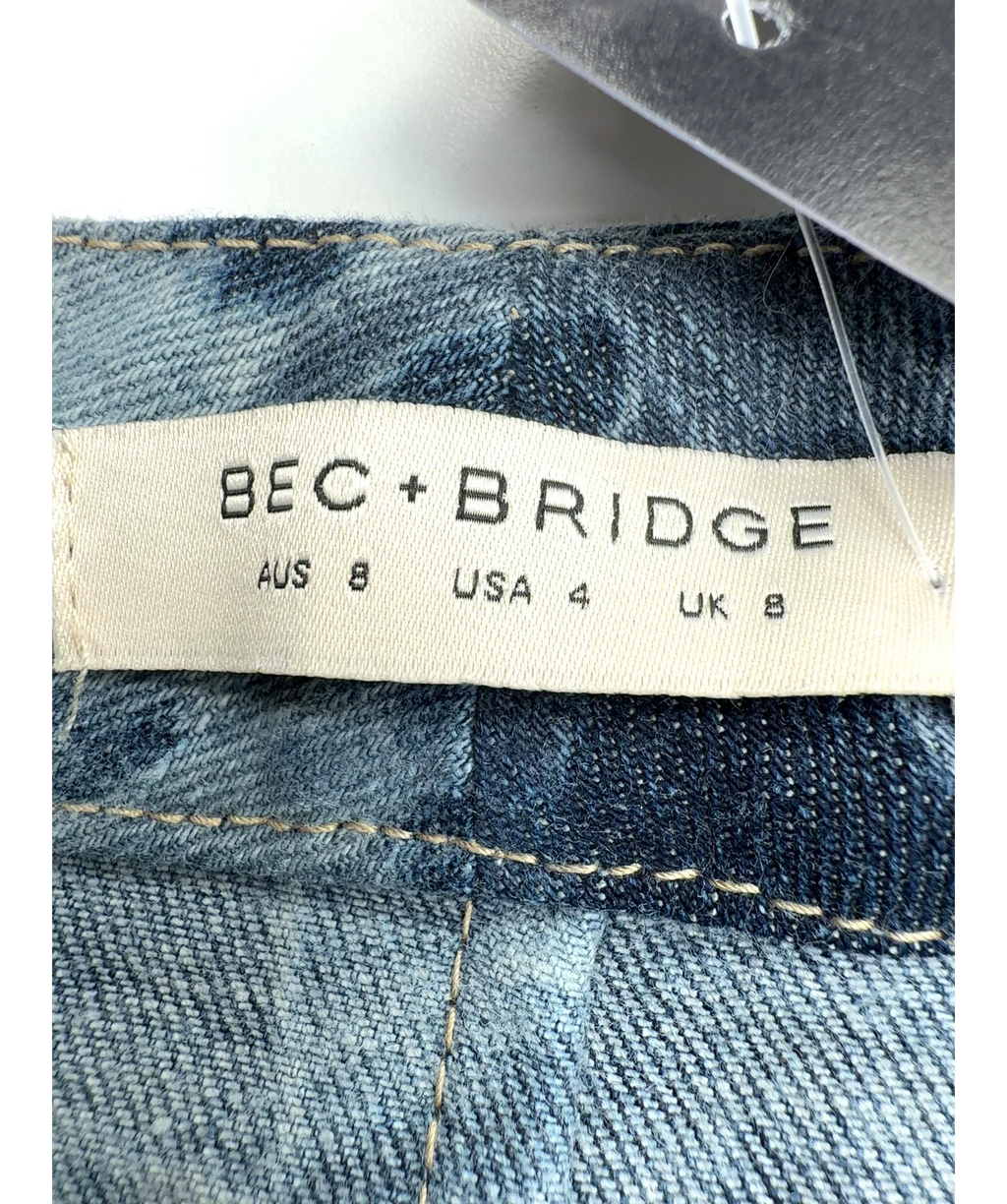 BEC+ BRIDGE Blue Royce Mini Skirt, size UK 8 — detail